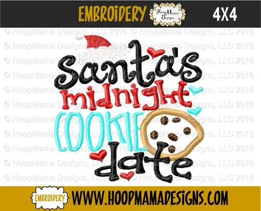 Santa's Midnight Cookie Date - Embroidery and Cutting Options - Image 3
