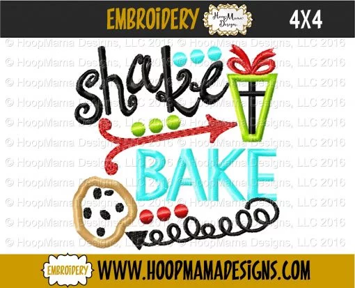 Shake Presents Bake Cookies - Embroidery and Cutting Options - Image 3