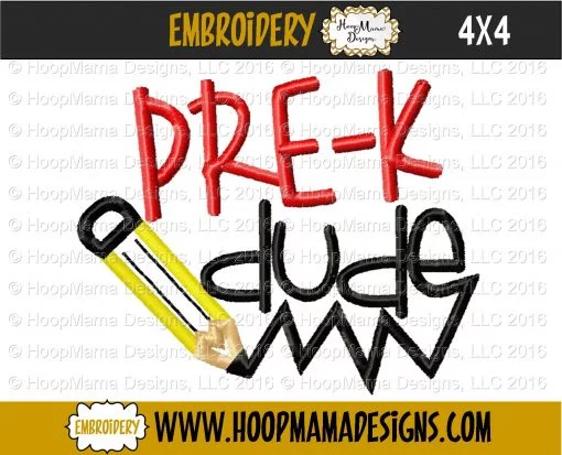 Pre-K Dude - Embroidery and Cutting Options - Image 3