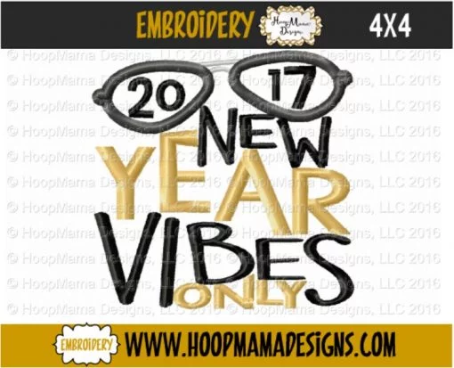 New Year Vibes Only - Embroidery and Cutting Options - Image 3