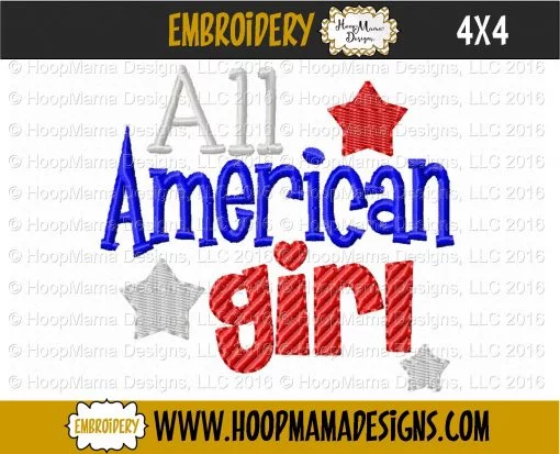 All American Girl - Embroidery and Cutting Options - Image 3