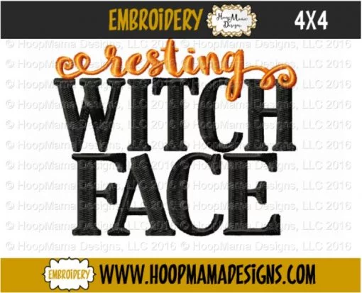 Resting Witch Face - Embroidery and Cutting Options - Image 3