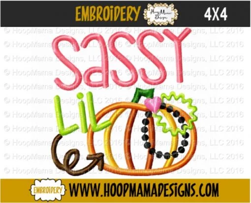 Sassy Lil Pumpkin - Embroidery and Cutting Options - Image 3