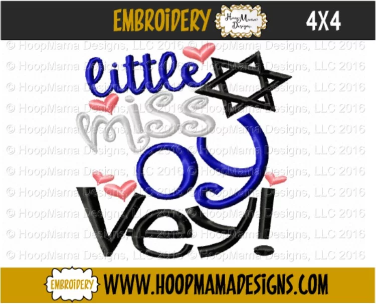 Little Miss Oy Vey - Embroidery and Cutting Options - Image 3