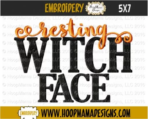 Resting Witch Face - Embroidery and Cutting Options - Image 2