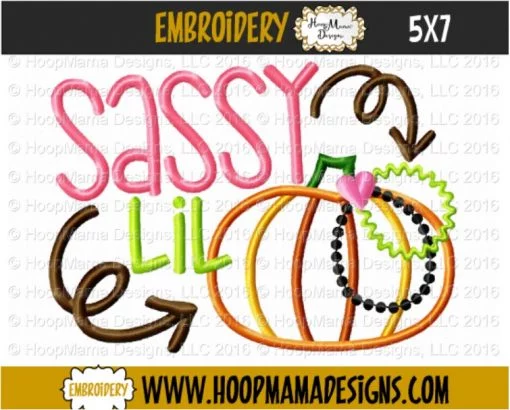 Sassy Lil Pumpkin - Embroidery and Cutting Options - Image 2