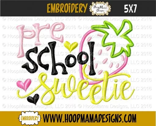 Preschool Sweetie - Embroidery and Cutting Options - Image 2