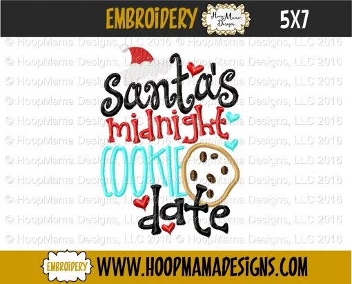 Santa's Midnight Cookie Date - Embroidery and Cutting Options - Image 2