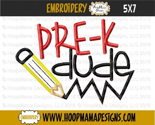 Pre-K Dude - Embroidery and Cutting Options - Image 2