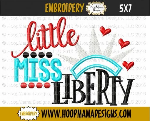 Little Miss Liberty - Embroidery and Cutting Options - Image 2