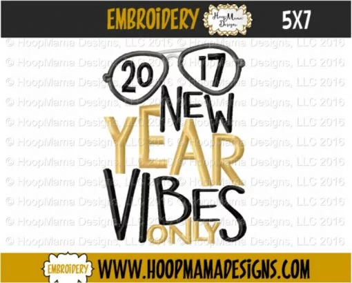 New Year Vibes Only - Embroidery and Cutting Options - Image 2