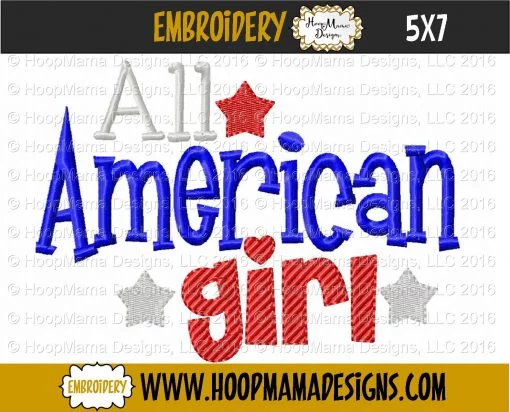 All American Girl - Embroidery and Cutting Options - Image 2