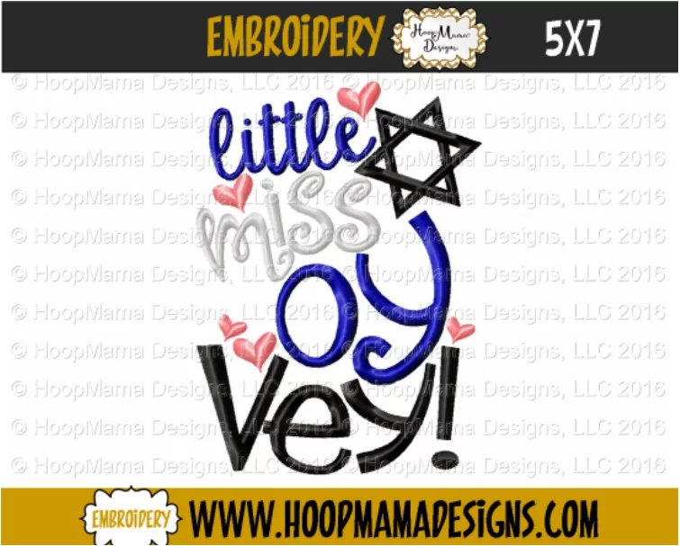 Little Miss Oy Vey - Embroidery and Cutting Options - Image 2
