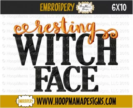 Resting Witch Face - Embroidery and Cutting Options - Image 4