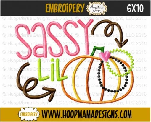 Sassy Lil Pumpkin - Embroidery and Cutting Options - Image 4