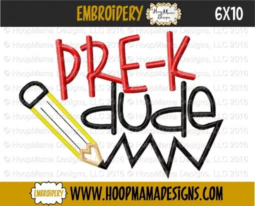 Pre-K Dude - Embroidery and Cutting Options - Image 4