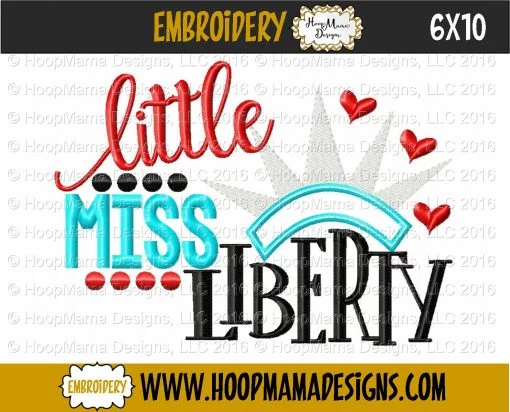 Little Miss Liberty - Embroidery and Cutting Options - Image 4