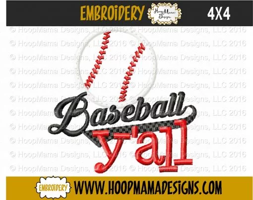 Baseball Y'all - Embroidery and Cutting Options - Image 3