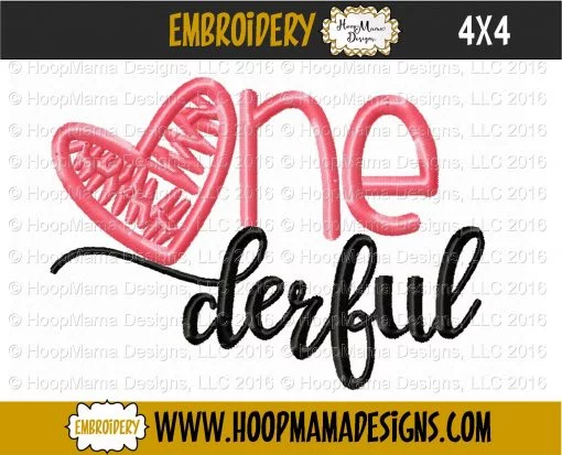 One Derful - Embroidery and Cutting Options - Image 3