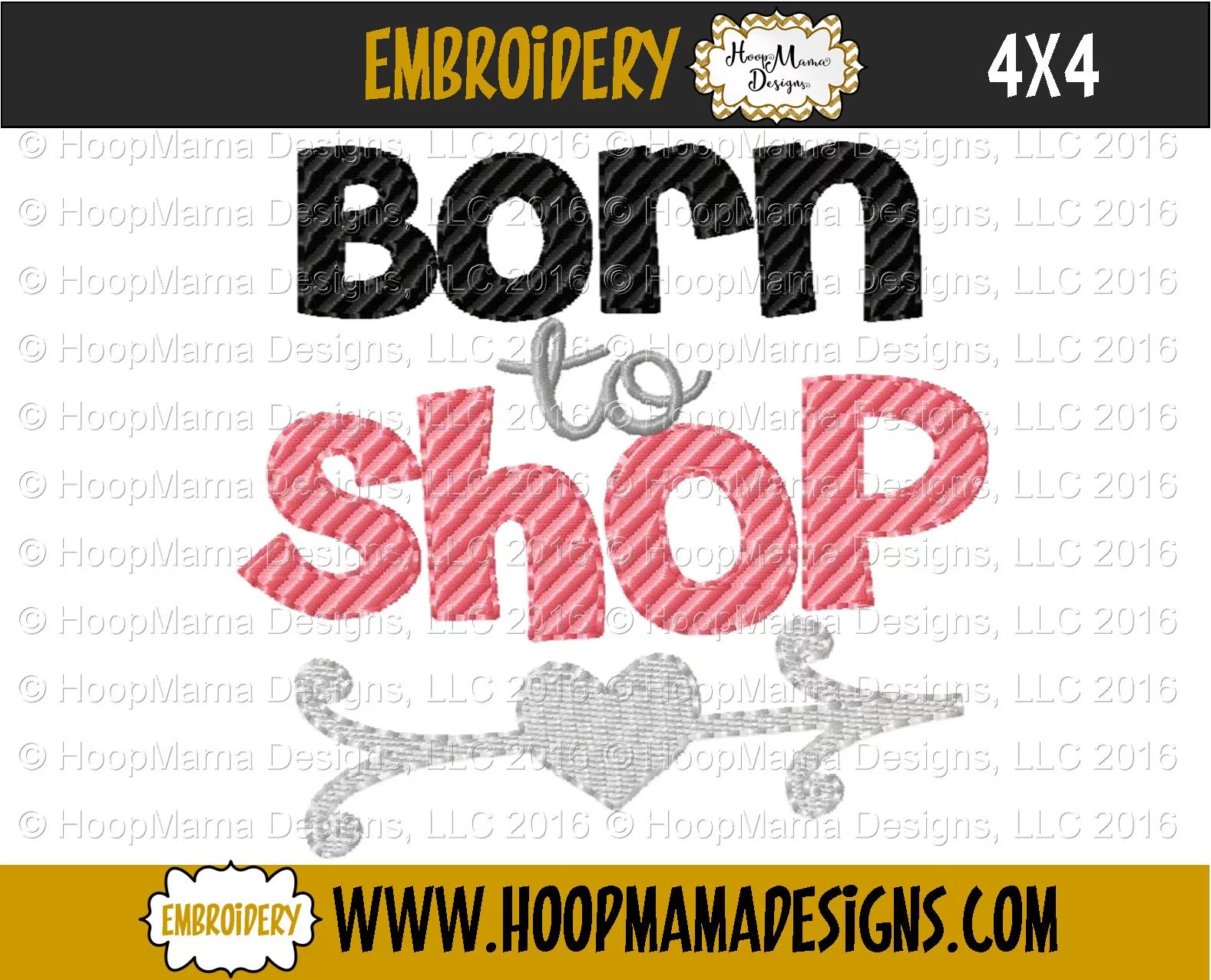 Born To Shop - Embroidery and Cutting Options - Image 3