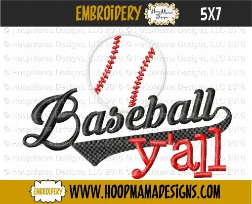 Baseball Y'all - Embroidery and Cutting Options - Image 2