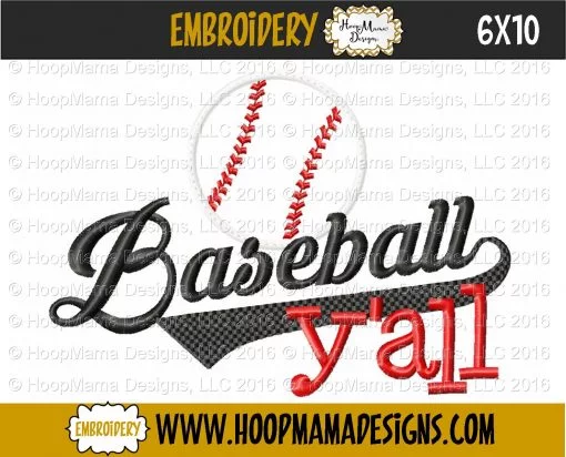 Baseball Y'all - Embroidery and Cutting Options - Image 4