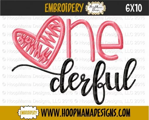 One Derful - Embroidery and Cutting Options - Image 4