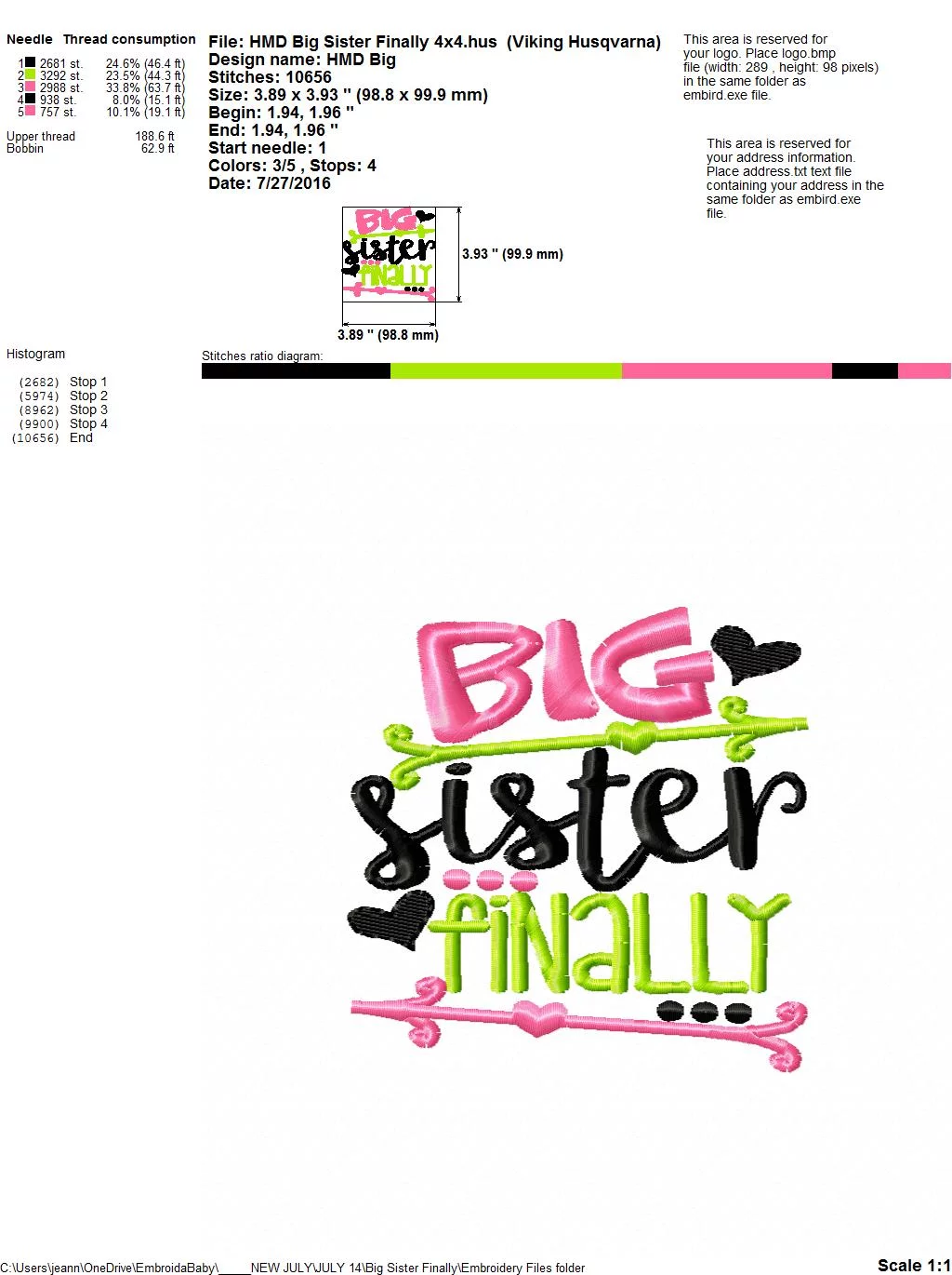 Big Sister Finally - Embroidery and Cutting Options - Image 6