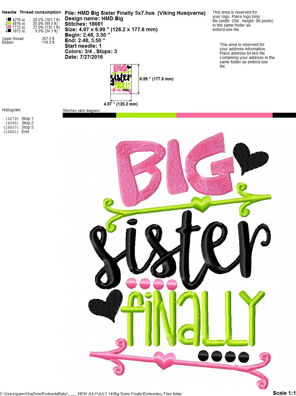 Big Sister Finally - Embroidery and Cutting Options - Image 7