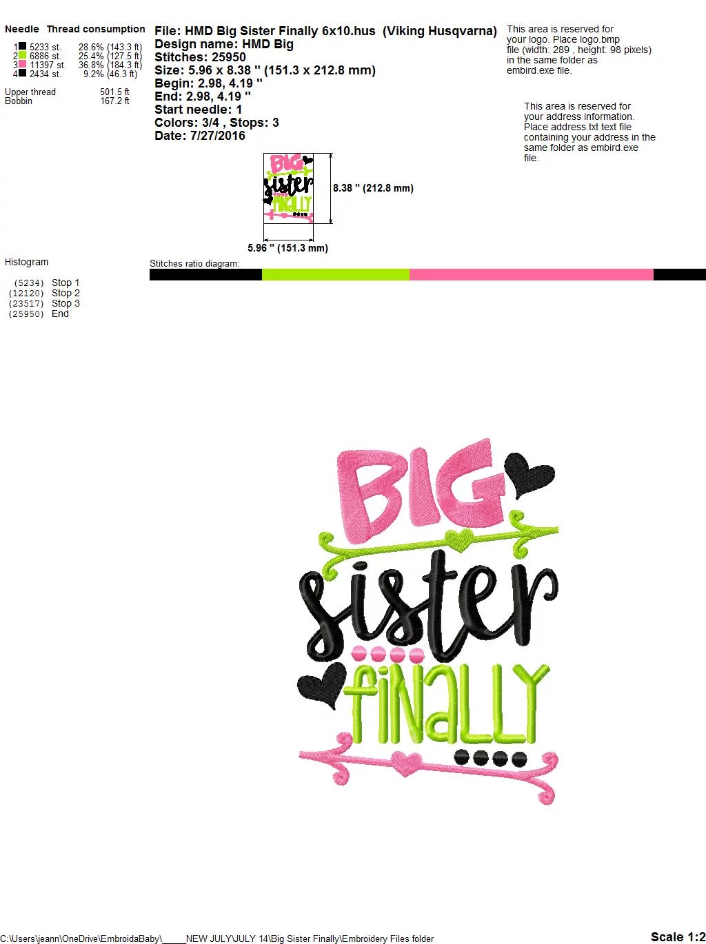 Big Sister Finally - Embroidery and Cutting Options - Image 8