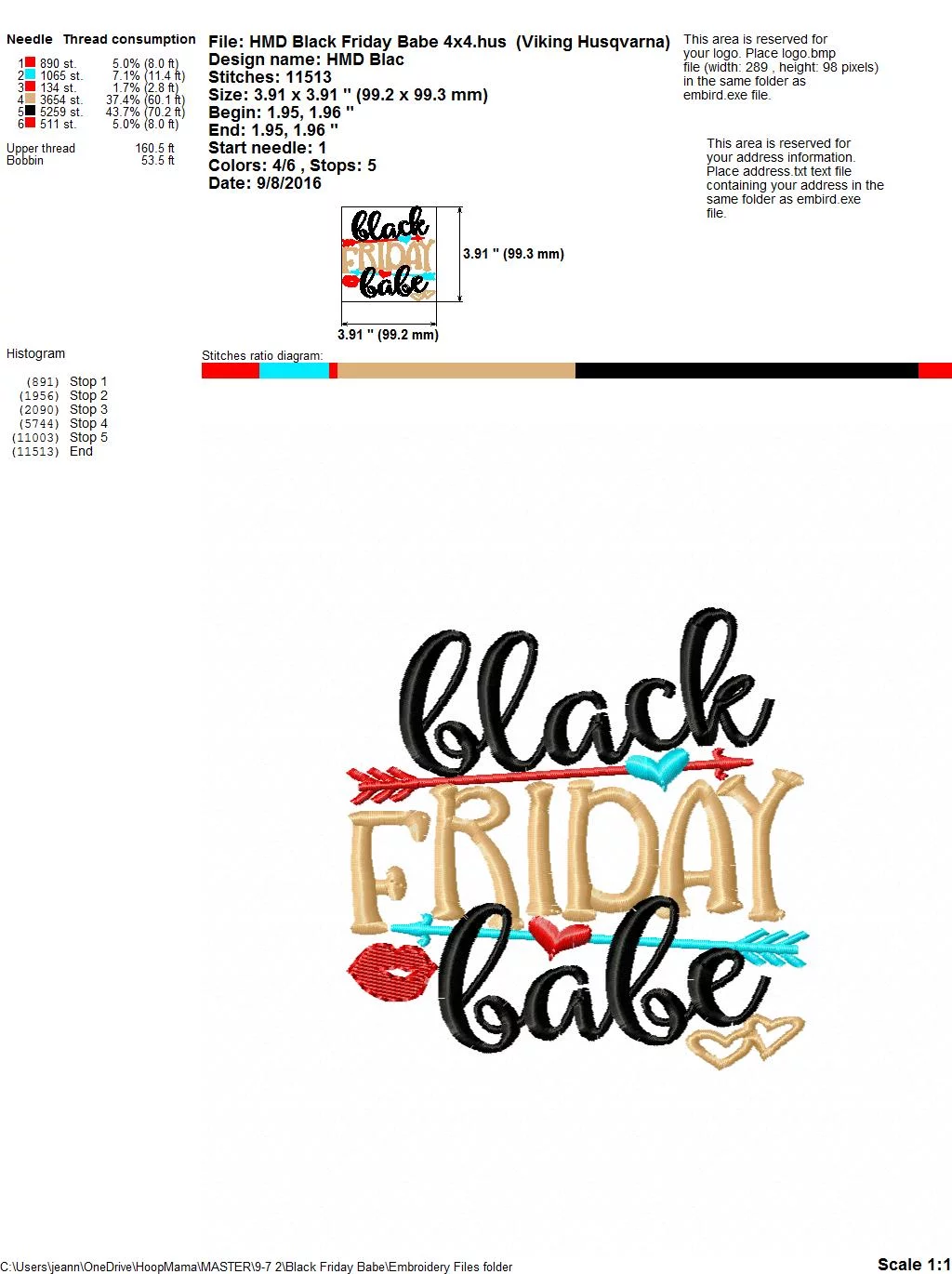 Black Friday Babe - Embroidery and Cutting Options - Image 6