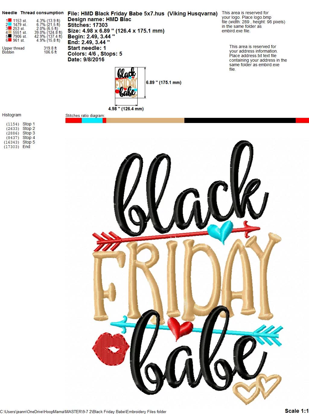 Black Friday Babe - Embroidery and Cutting Options - Image 7
