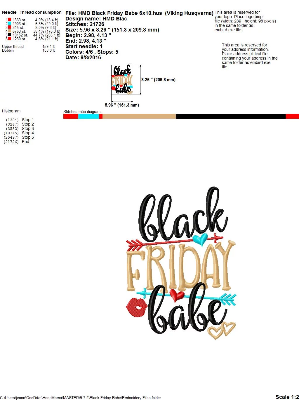 Black Friday Babe - Embroidery and Cutting Options - Image 8