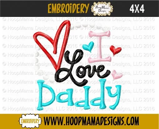 I Love Daddy 2 - Embroidery and Cutting Options - Image 3