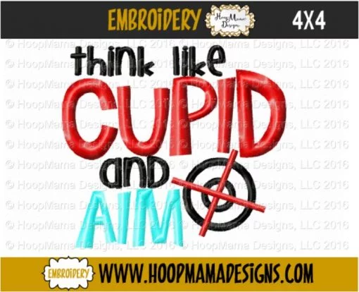 Think Like Cupid And Aim - Embroidery and Cutting Options - Image 2