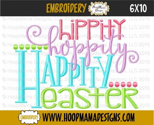 Hippity Hoppity Happity Easter - Embroidery and Cutting Options - Image 4