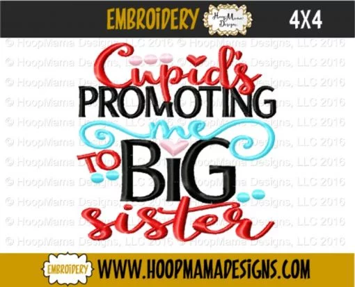 Cupid's Promoting Me To Big Sister - Embroidery and Cutting Options - Image 3
