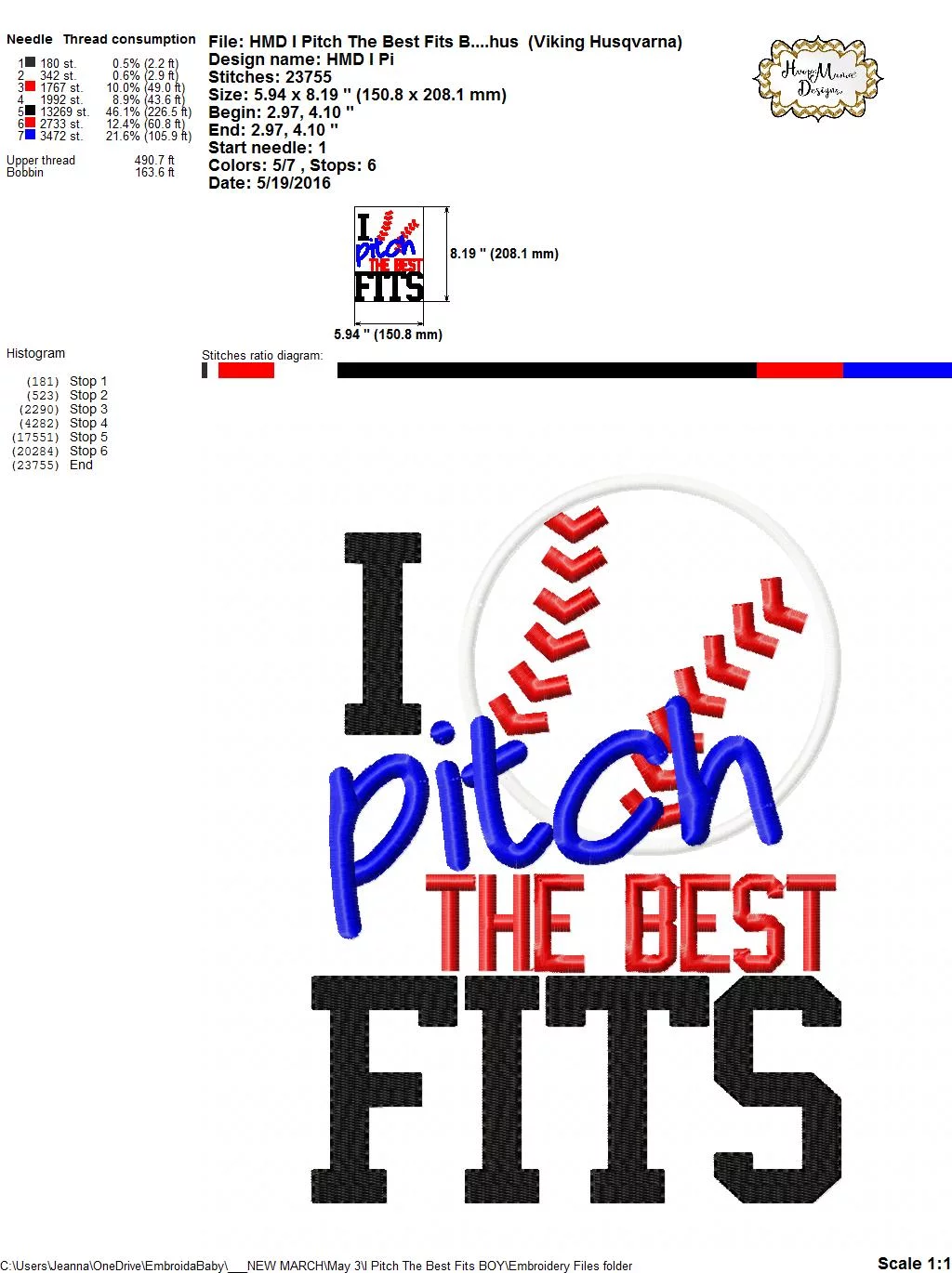 I Pitch The Best Fits BOY - Embroidery and Cutting Options - Image 8