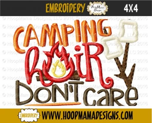 Camping Hair Don't Care - Embroidery and Cutting Options - Image 3