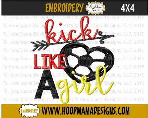 Kick Like A Girl - Embroidery and Cutting Options - Image 3