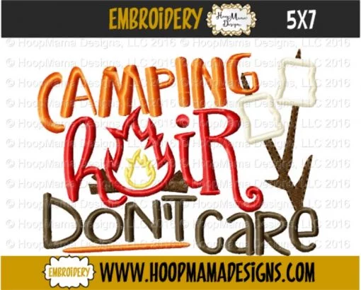 Camping Hair Don't Care - Embroidery and Cutting Options - Image 2