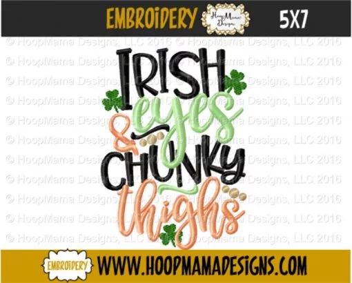 Irish Eyes And Chunky Thighs - Embroidery and Cutting Options - Image 2