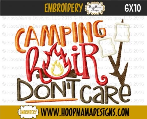 Camping Hair Don't Care - Embroidery and Cutting Options - Image 4
