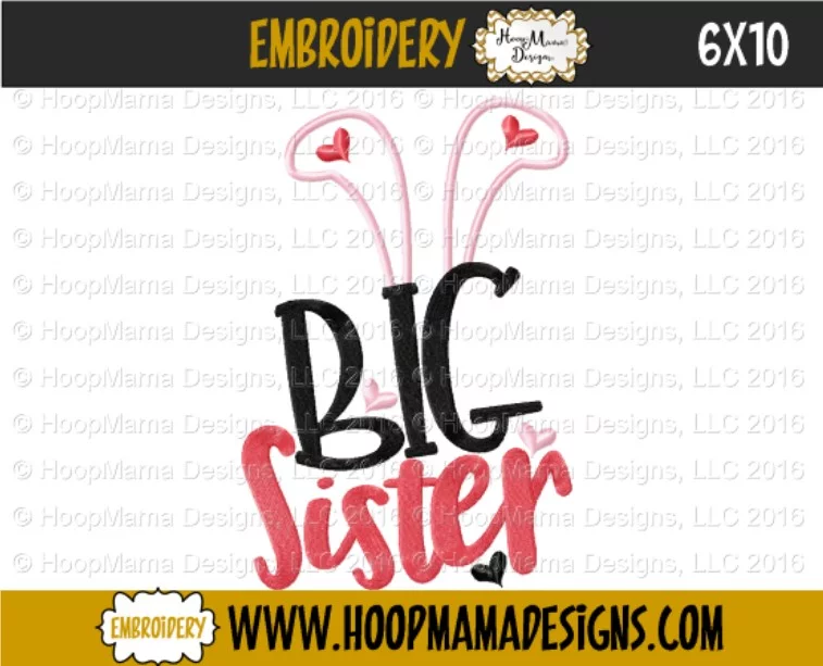Big Sister BUNNY - Embroidery and Cutting Options - Image 4