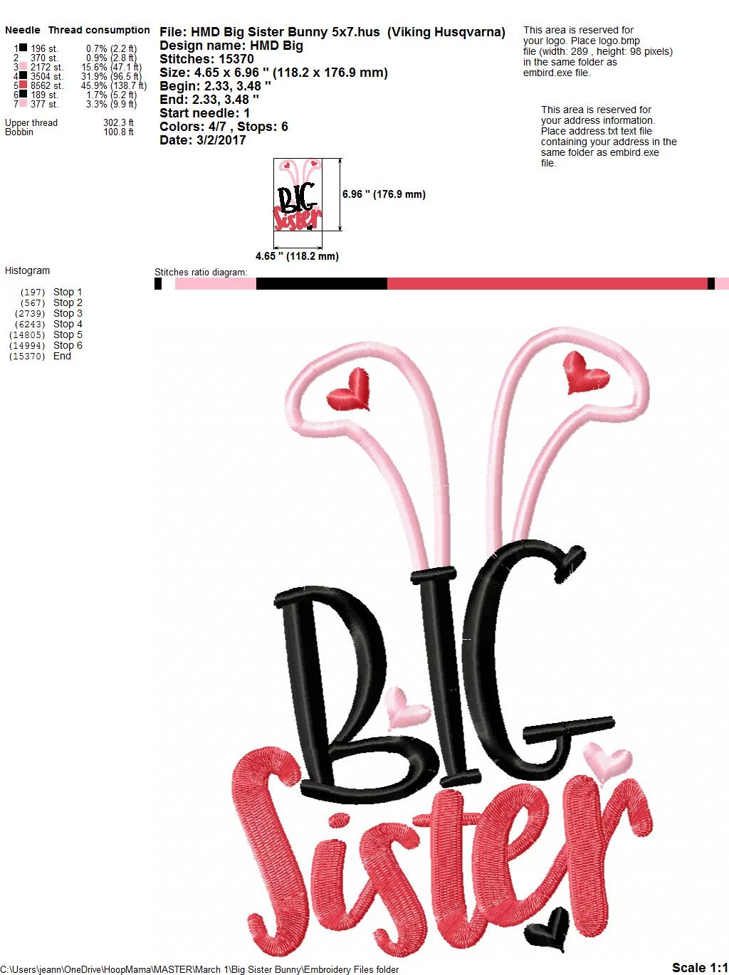 Big Sister BUNNY - Embroidery and Cutting Options - Image 7