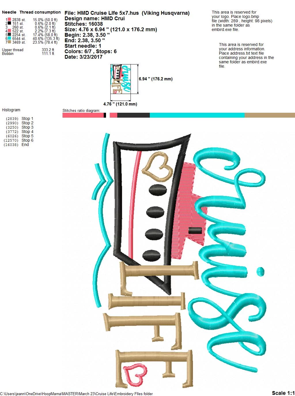 Cruise Life - Embroidery and Cutting Options - Image 7