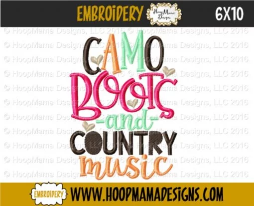 Camo Boots And Country Music - Embroidery and Cutting Options - Image 4