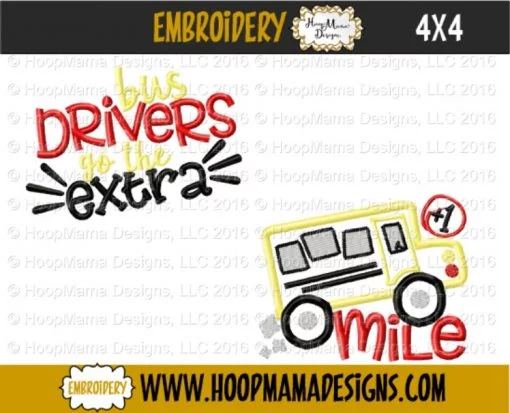 Bus Drivers Go The Extra Mile - Embroidery and Cutting Options - Image 3