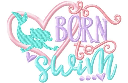 Born To Swim - Embroidery and Cutting Options - Image 3