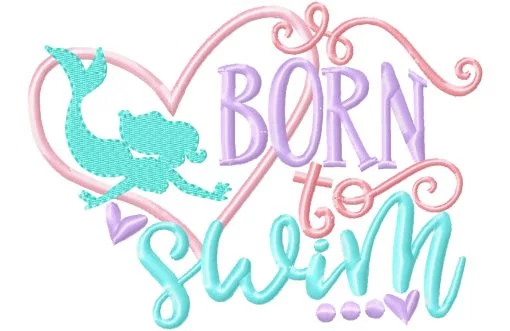 Born To Swim - Embroidery and Cutting Options - Image 2